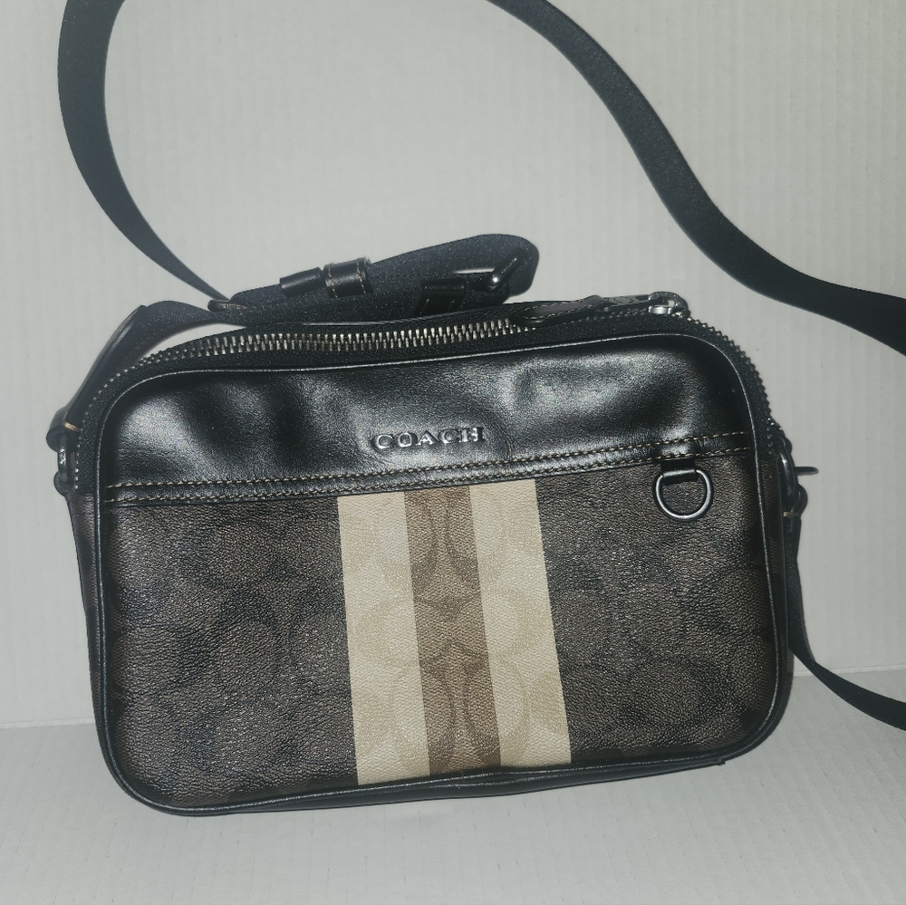 Coach C9965 Graham Crossbody in Blocked Signature Canvas with Varsity Stripe